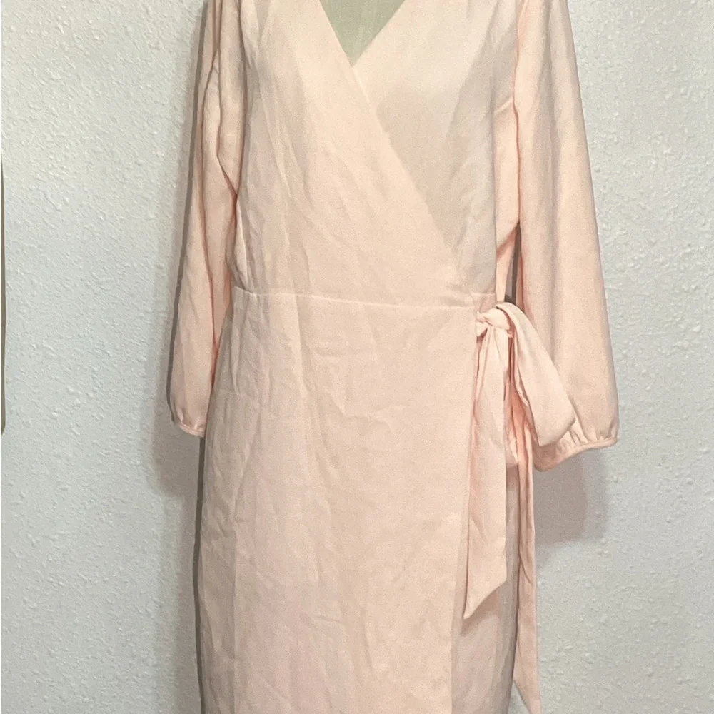 J. Crew Blush Pink 365 Classic Wrap Dress size 16